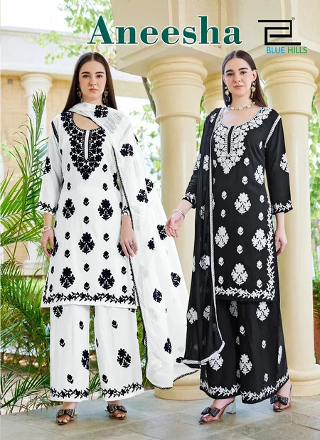 Aneesha By Blue Hills 14 Kg Rayon Thread Work Plazzo Suits